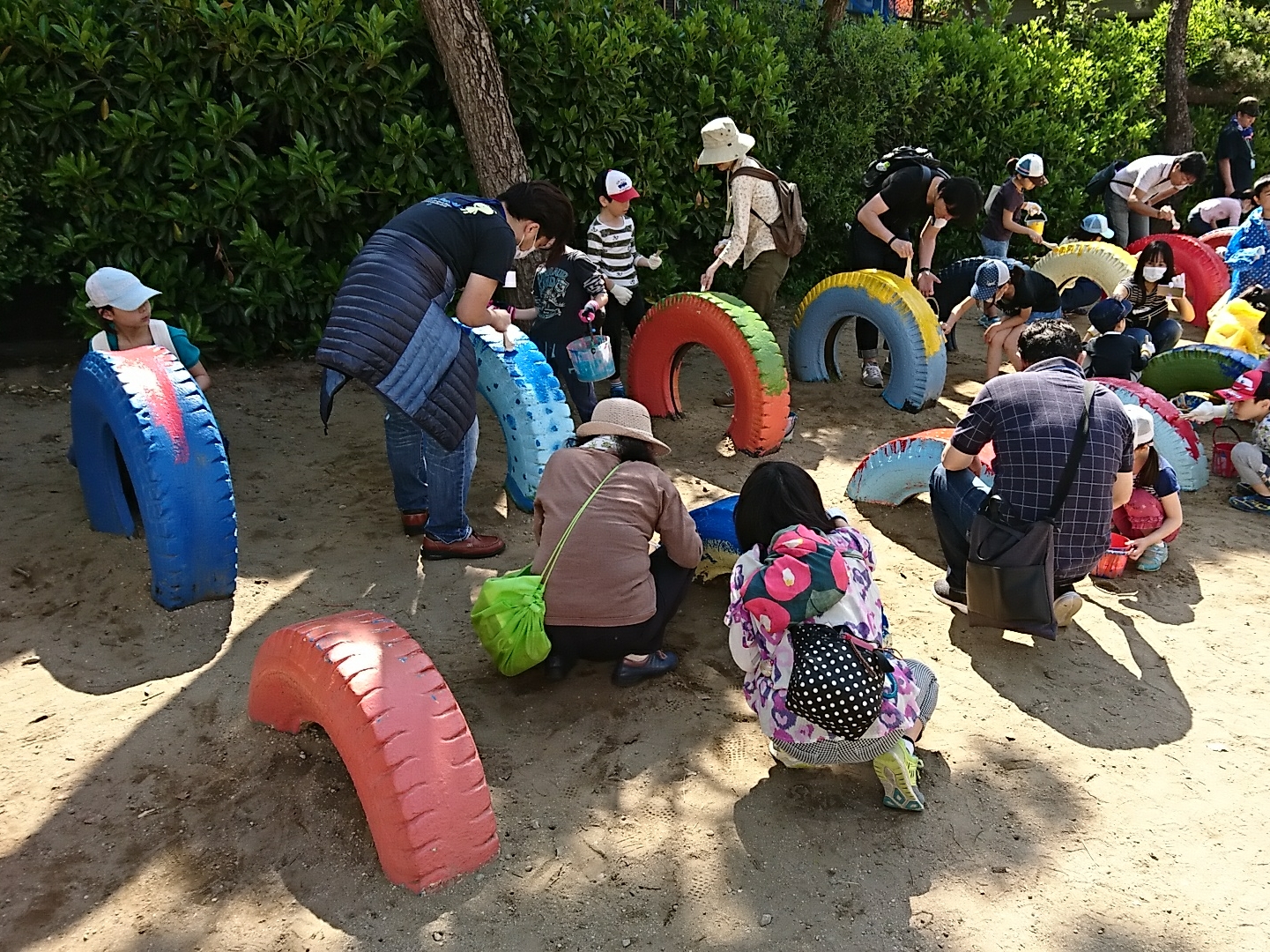 親子ペンキ塗り体験2018